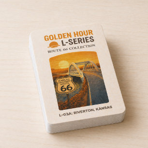 Retro Riverton Kansas Route 66 Bridge Playing Card
