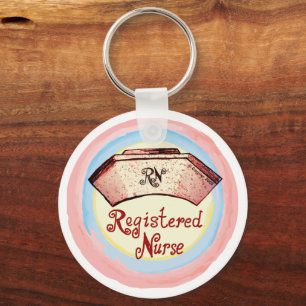 Retro RN Nurse Cap  Keychain