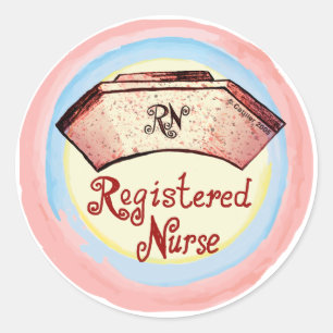 Retro RN Nurse Cap  sticker