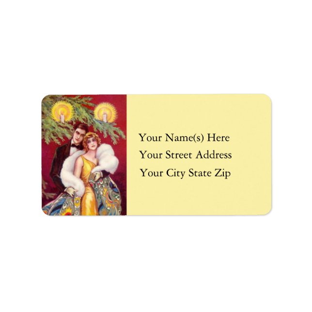 Retro Roaring 20s Vintage Christmas Label (Front)