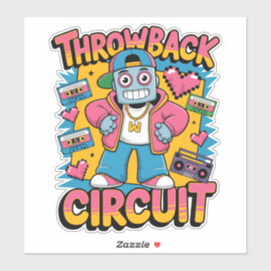 Retro Robot 90s Hip Hop Design – Fun Cartoon Throw