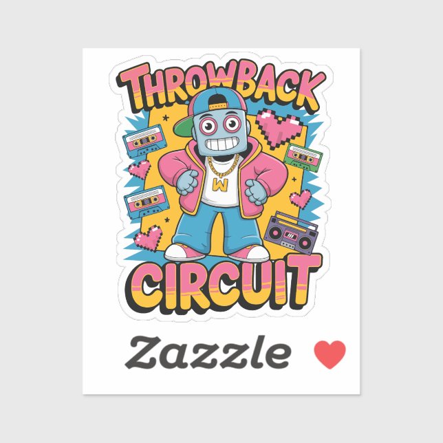 Retro Robot 90s Hip Hop Design – Fun Cartoon Throw (Sheet)