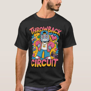 Retro Robot 90s Hip Hop Design – Fun Cartoon Throw T-Shirt