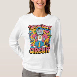 Retro Robot 90s Hip Hop Design – Fun Cartoon Throw T-Shirt