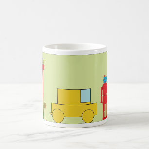Retro Robot And Car Coffee Mug