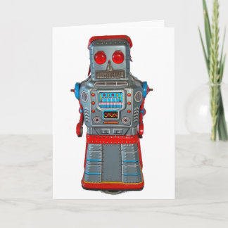 Retro Robot Blank Greeting Card