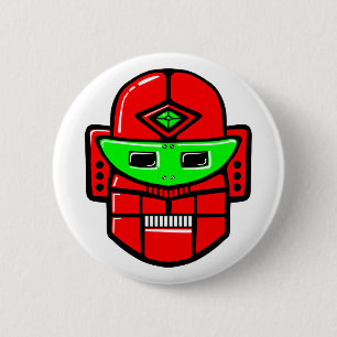 Retro Robot Head 2 Inch Round Button
