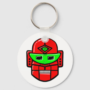 Retro Robot Head Keychain