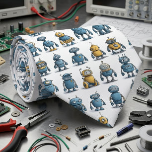 Retro Robot Men's Necktie