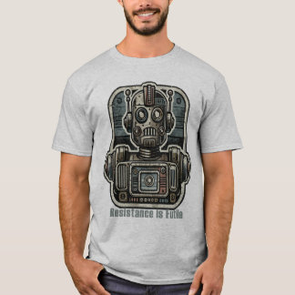 Rétro Robot Résistance est Futile T-shirt