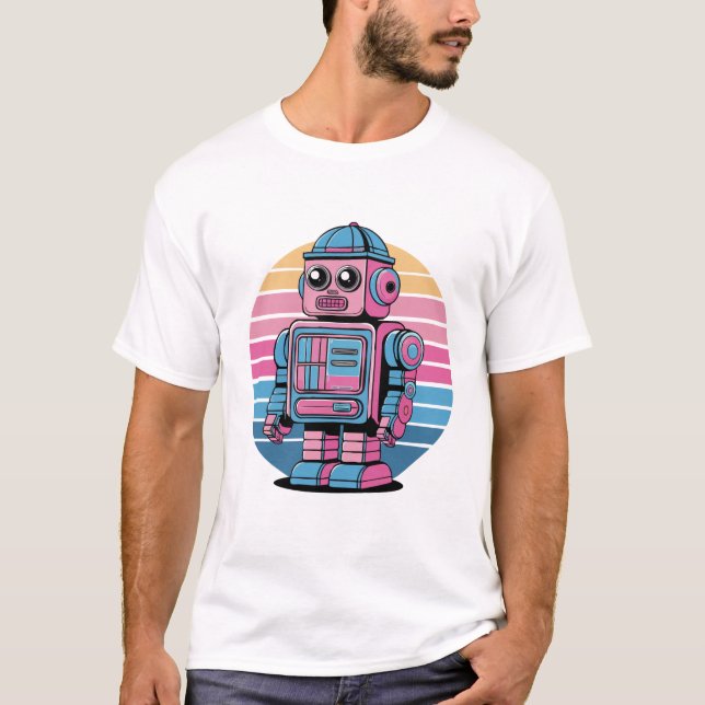 Rétro Robot : T-shirt futuristique (Devant)