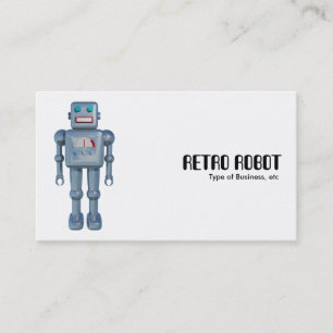 Retro Robot - White Business Card