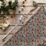Retro Robots Blue and Red Patterned Fabric<br><div class="desc">Illustrations of cute vintage robots in shades of red and blue along with some coordinating nuts are set against a tan background on this patterned fabric. Add a retro sci-fi touch to your next sewing project.</div>