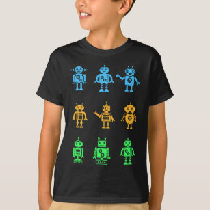 Retro Robots Boys Girls Robot Technology T-Shirt