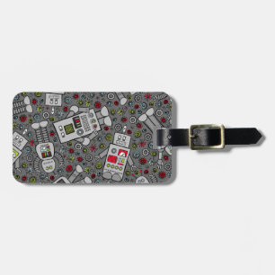 Retro Robots Luggage Tag