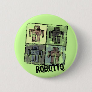 retro robotto badge 2 inch round button