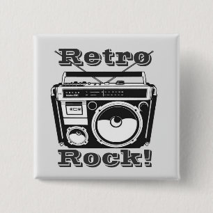 Retro Rock! 2 Inch Square Button