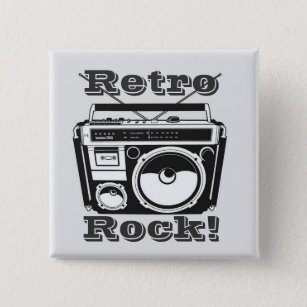 Retro Rock! 2 Inch Square Button