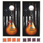 Retro Rock American Flag and Electric Guitar