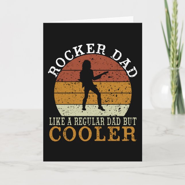 Retro Rock And Roll With Rocker Dad Is Much Cooler Card (Front)