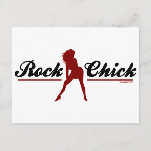 Retro Rock Chick Postcard