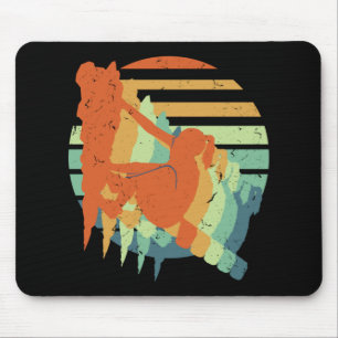 Retro Rock Climbing - Bouldering Mountain Climber Mouse Pad