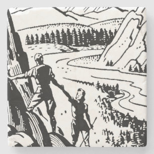 Retro Rock Climbing Stone Coaster