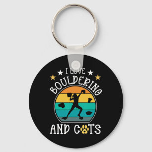 Retro Rock Climbing Vintage I Love Bouldering And Keychain