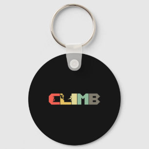 Retro Rock Climbing - Vintage Mountaineer Climb Cl Keychain