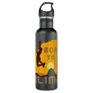 Retro rock climbing vintage sunset born to climb  710 ml water bottle