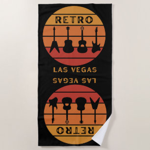Retro rock Las Vegas Beach Towel
