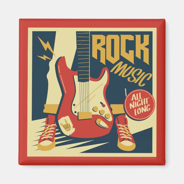 Retro Rock Music magnet (Front)