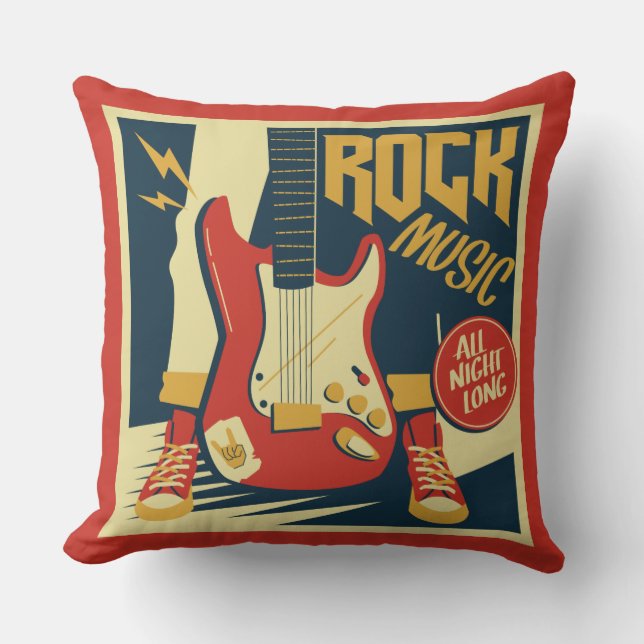 Retro Rock Music throw pillows (Front)