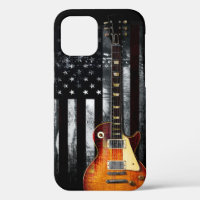 Retro Rock N Roll American Flag Guitar