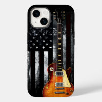 Retro Rock N Roll American Flag Guitar