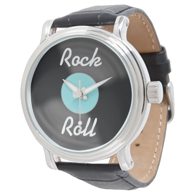 Retro Rock N Roll Record Watch Gift (Angled)