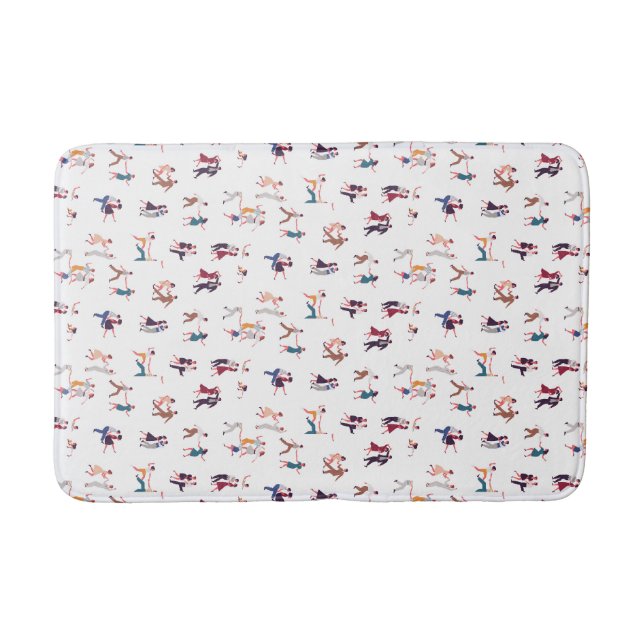 Retro Rock & Roll, Jiving, Dancing background  Bath Mat (Front)
