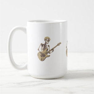 Retro Rock Skeleton Guitar Graphic Coffee Mug