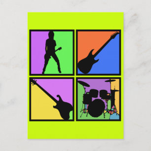 RETRO ROCK SQUARES POSTCARD