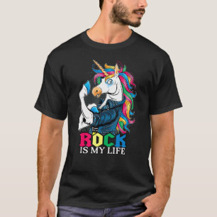 Retro Rock Symbol I Rock and Roll Is My Life I Roc T-Shirt