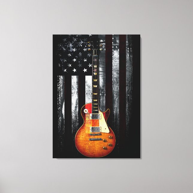 Retro Rock WE THE PEOPLE American Flag Canvas Print (Front)