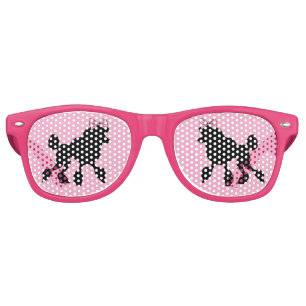 Retro Rockabilly 1950s Black Poodles Retro Sunglasses