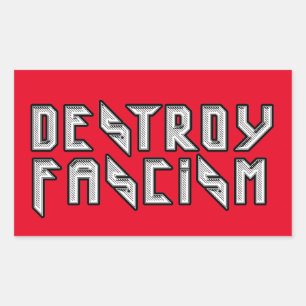 Retro Rocker - Destroy Fascism Sticker