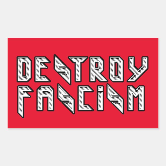 Retro Rocker - Destroy Fascism Sticker (Front)