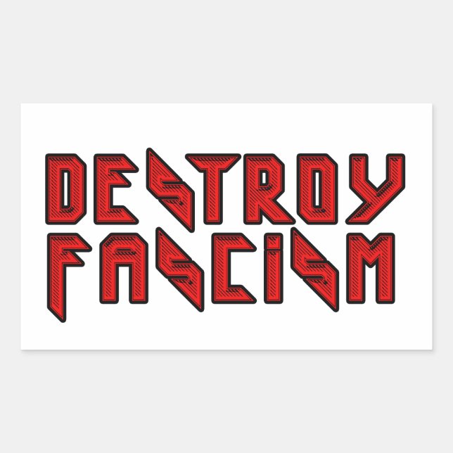 Retro Rocker - Destroy Fascism Sticker (Front)