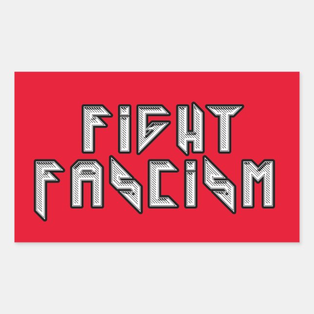 Retro Rocker - Fight Fascism Sticker (Front)