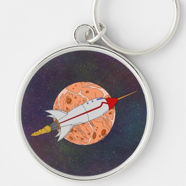 Retro Rocket 2026 Keychain (Front)