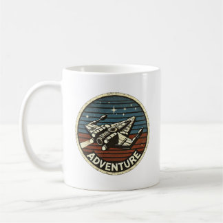 Retro Rocket Adventure in Outer Space Mug