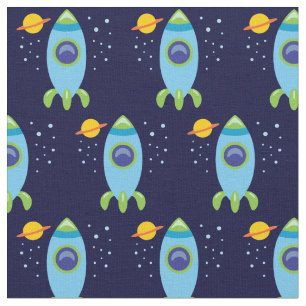Retro Rocket Fabric