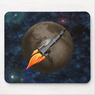 Retro Rocket Mouse Pad